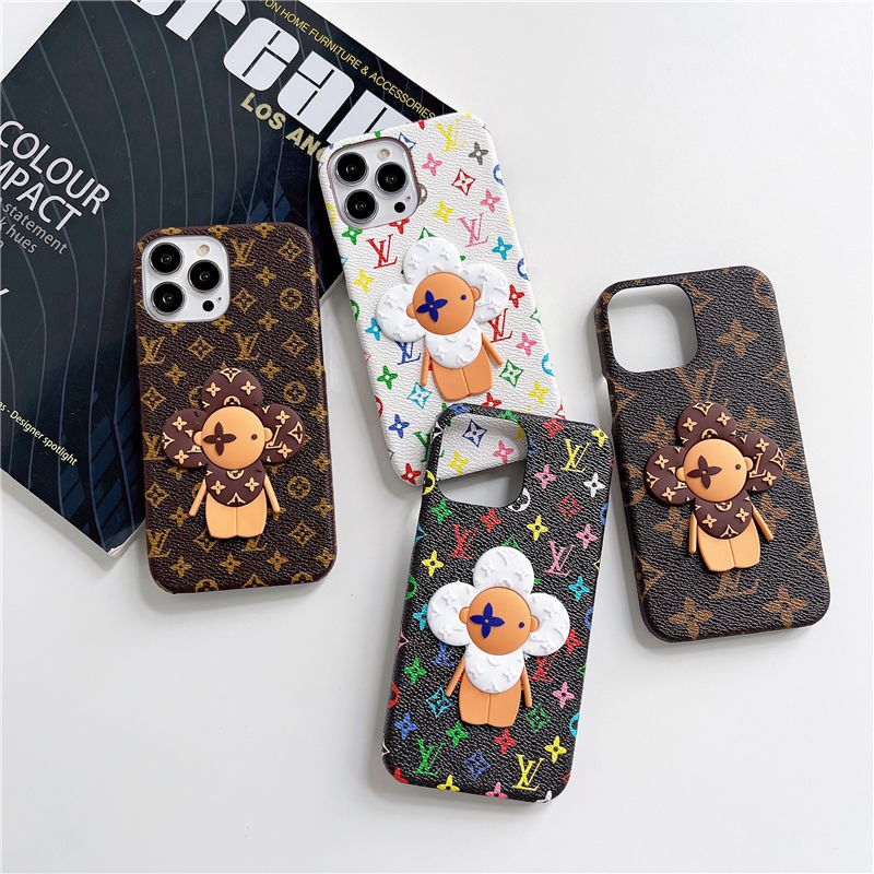 LV monogram cute flower print luxury case brand colorful cover For iphone 14 Pro Max Plus galaxy s22 + plus ultra cover