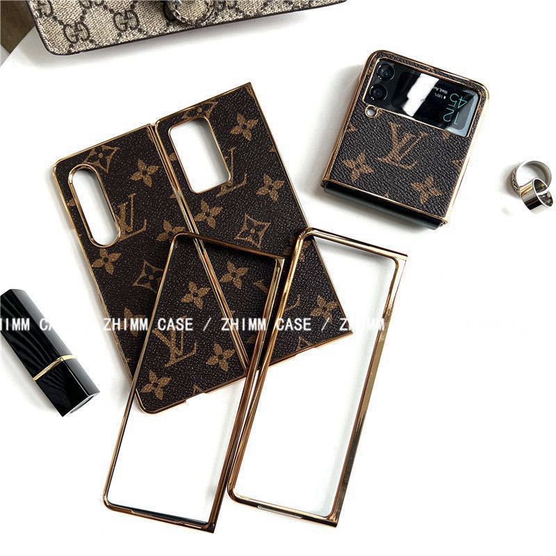 Louis Vuitton luxury leather Galaxy Z Flip Fold 4 3 2 1 Case lv monogram brand Cover