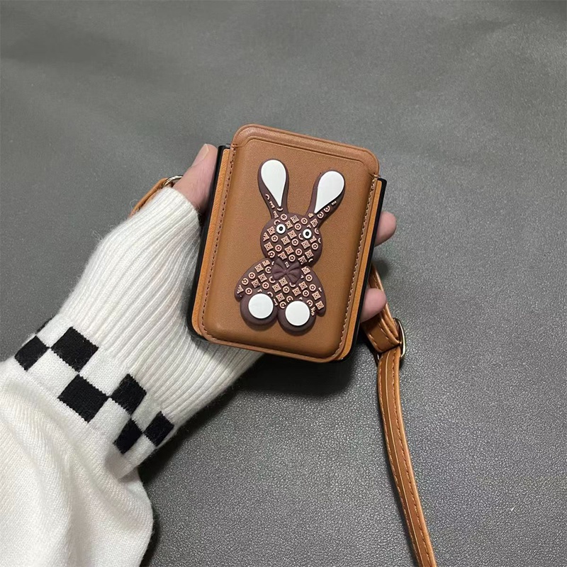 lv galaxy z filp 5 4 Case luxury strap leather card bag rabbit dog logo shookproof protection cover></p>

<p><img src=