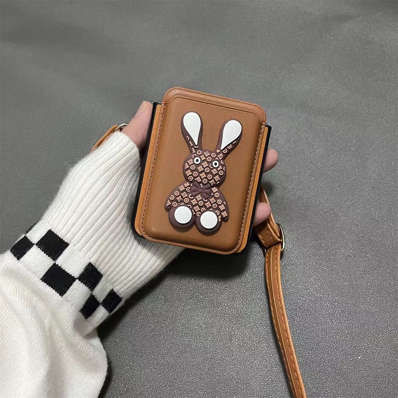 lv galaxy z filp 5 4 Case luxury strap leather card bag rabbit dog logo shookproof protection cover></p>

<p><img src=