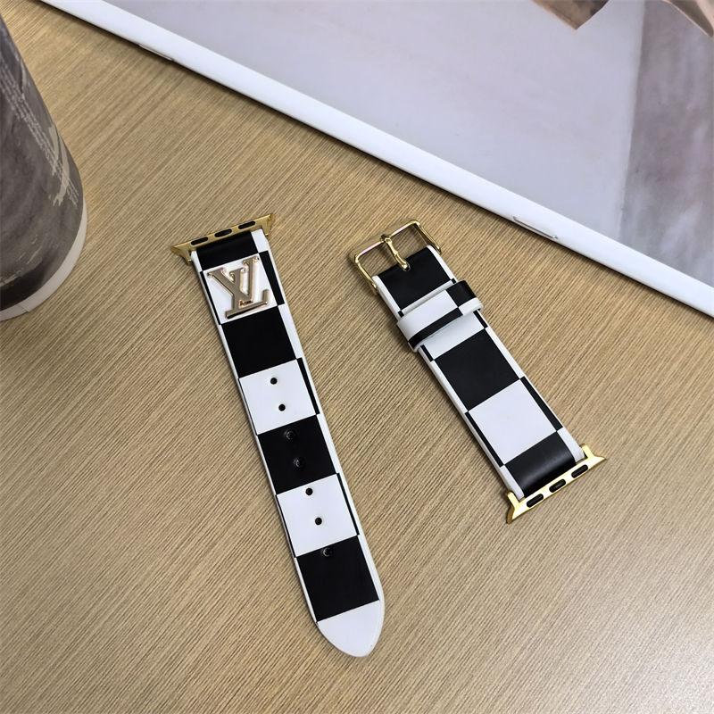 Lv Luxurious Leather Apple Watch series 10 9 8 Band