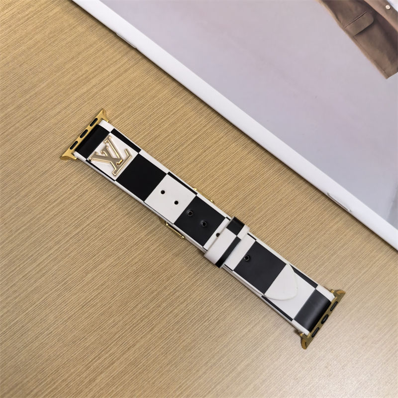 Lv Leather Apple Watch Band for Series10/9/8/7 Ultra2