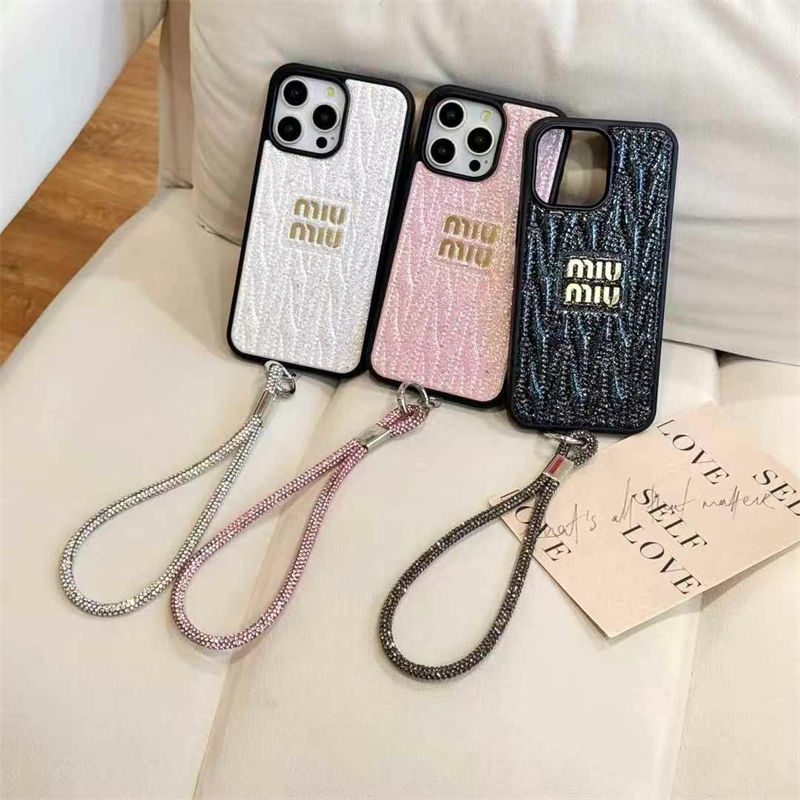 MiuMiu iPhone 16e/15 16 Pro Max Wallet Flip Case