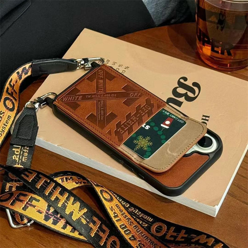 Off-White Luxury designer iPhone 16 plus 15 pro max 16 15 14 case coque cover  iPhone13/14/15 16 Pro Max Wallet Flip Case