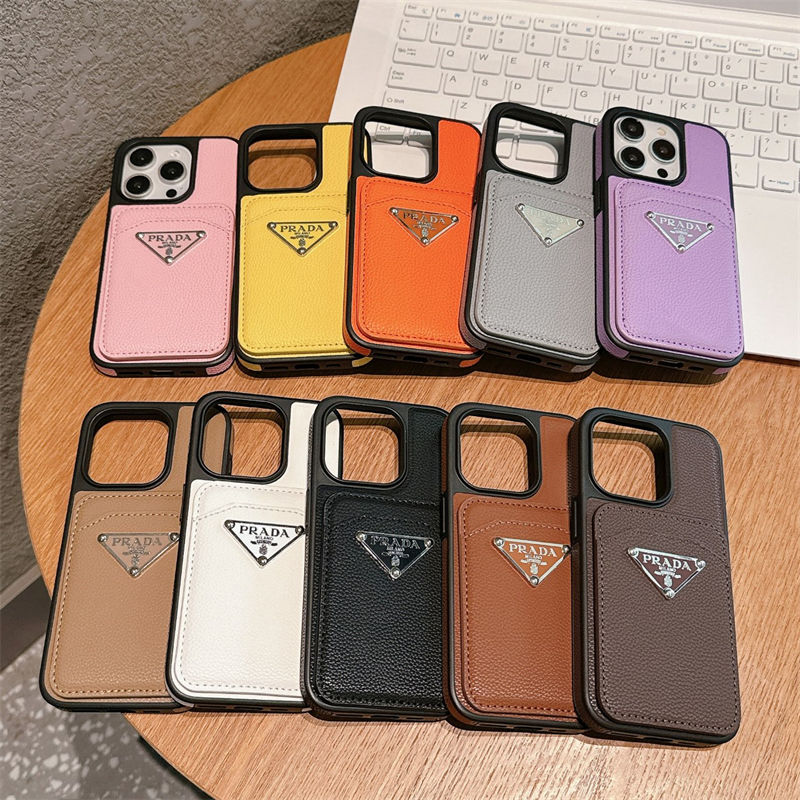 Prada Luxury iPhone 16 15 Pro max 14 13 Case Bac