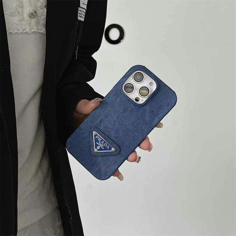 PRADA Luxury iPhone 16e 15 Pro max 14 13 Case Back