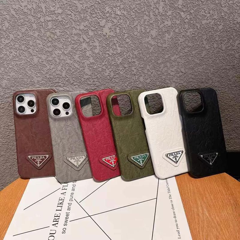 Prada Luxury iPhone 16e 15 Pro max 14 13 Case Back
