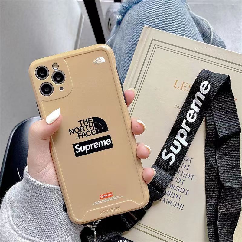 supreme the north face iphone 14 pro max plus case luxury strap logo cover