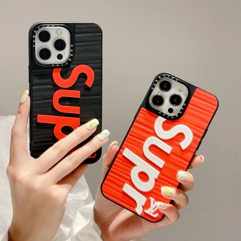 LV Supreme luxury monogram silicon cute iphone 15 Pro Max cover
