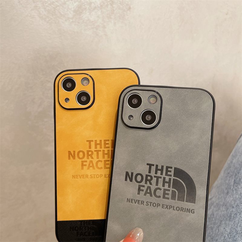 The North Face luxury monogram case cute leather cover For iphone 14 Pro Max