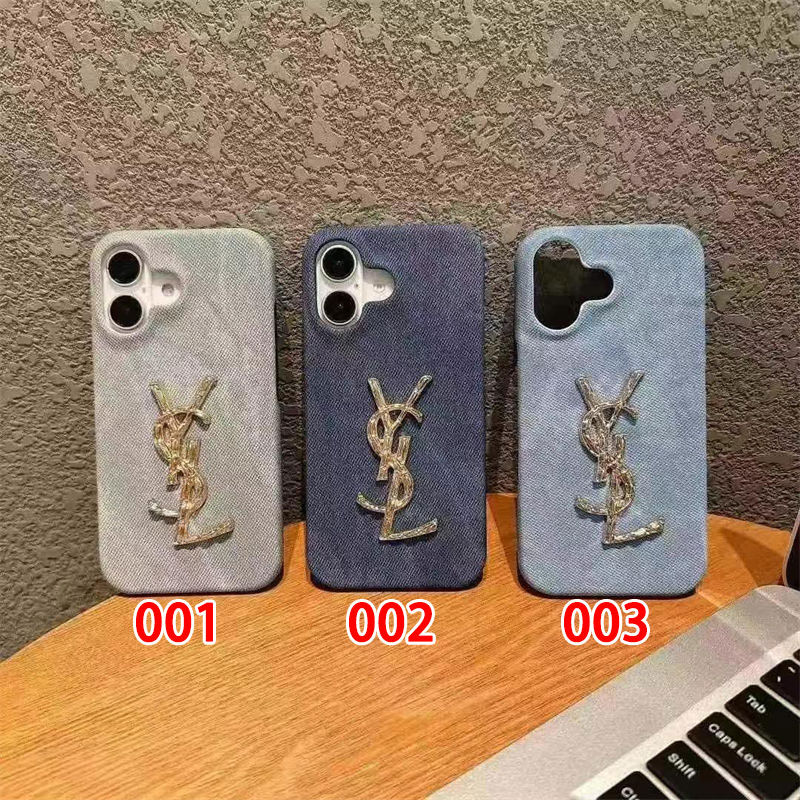 YSL Luxury iPhone 16e 15 Pro max 14 13 Case Back Cover 